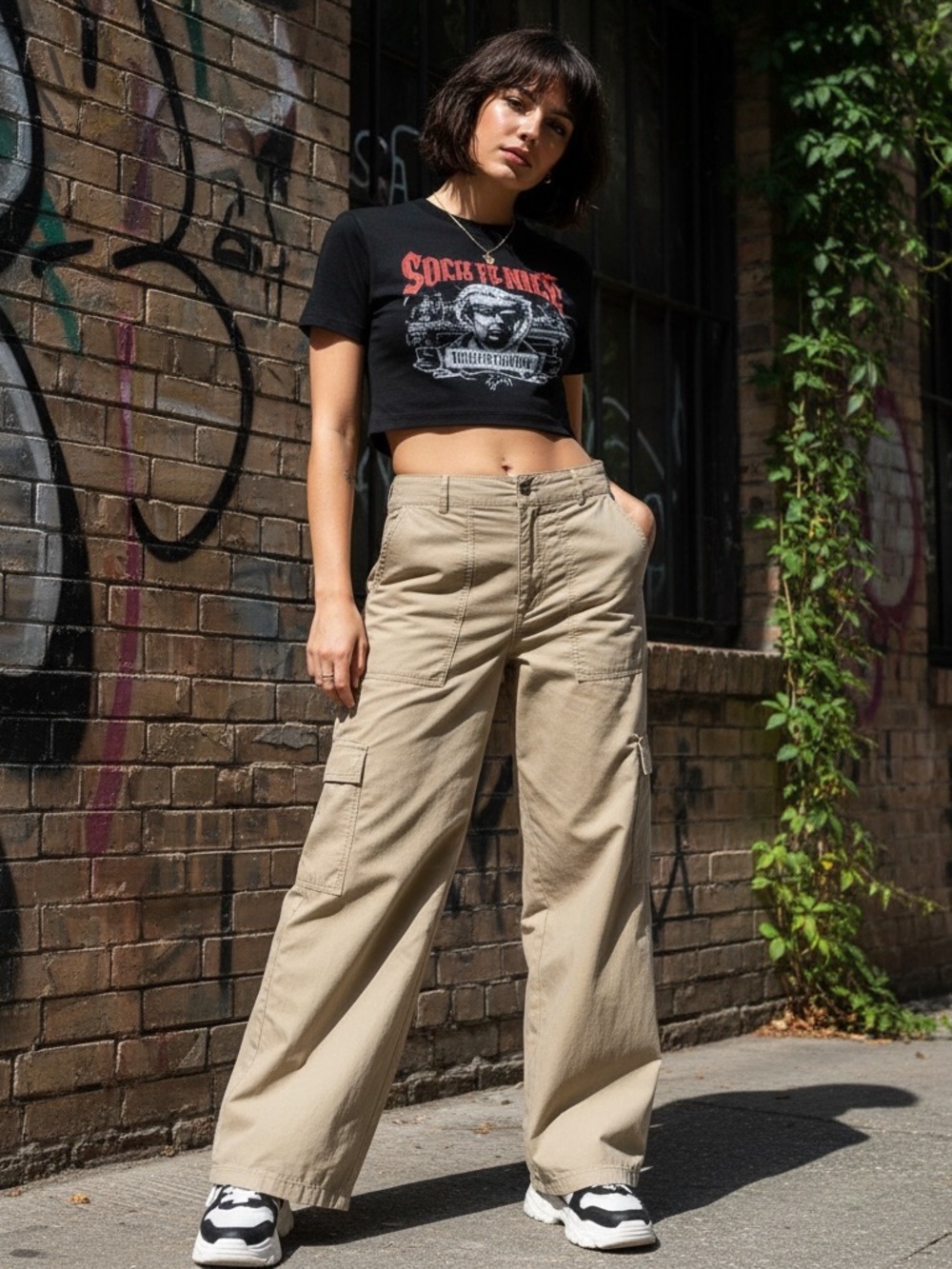 Calvin Klein Relaxed Fit Utility Canvas Cargo Pants Sz 4 100% Cotton in Tan